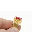  Rubín 14k žluté zlato Vintage Jewlery vrc057y